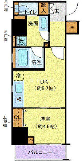 クレイシア秋葉原ラグゼスウィート(1DK/8階)の間取り写真