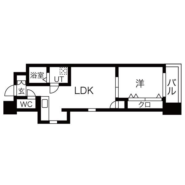プラージュ大曽根(1LDK/4階)の間取り写真