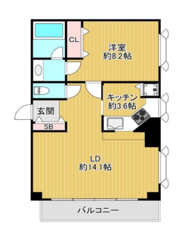 インペリアル南麻布コート(1LDK/5階)の間取り写真