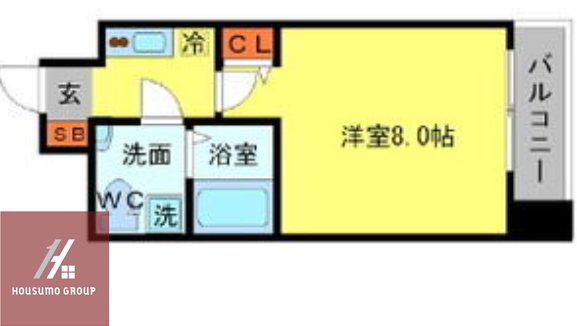 SERENITE北浜(1K/14階)の間取り写真