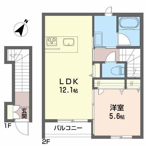 セルディーナ清水町(1LDK/2階)の間取り写真