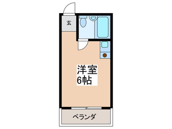 岡澤ビル(ワンルーム/2階)の間取り写真