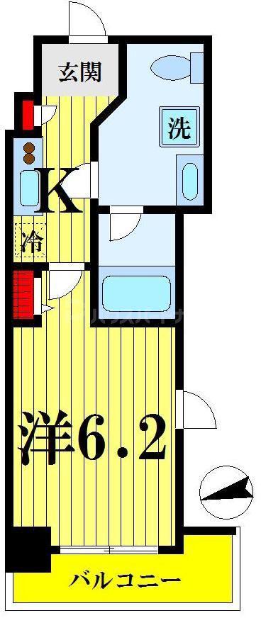 ヴェルト墨田ノース(1K/3階)の間取り写真