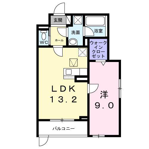 アルカディアI(1LDK/1階)の間取り写真