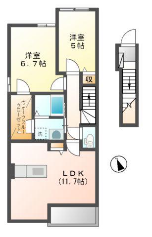 カルム五反田(2LDK/1階)の間取り写真