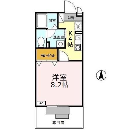 レオ壱番館(1K/1階)の間取り写真