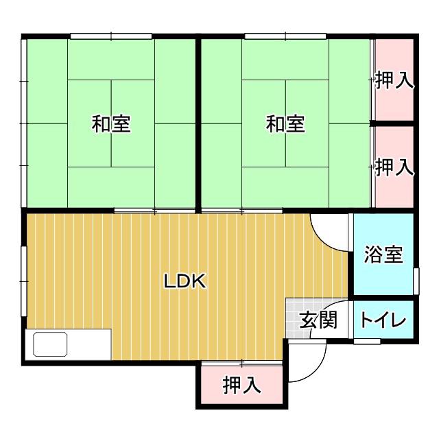 堀田ビル(2LDK/4階)の間取り写真