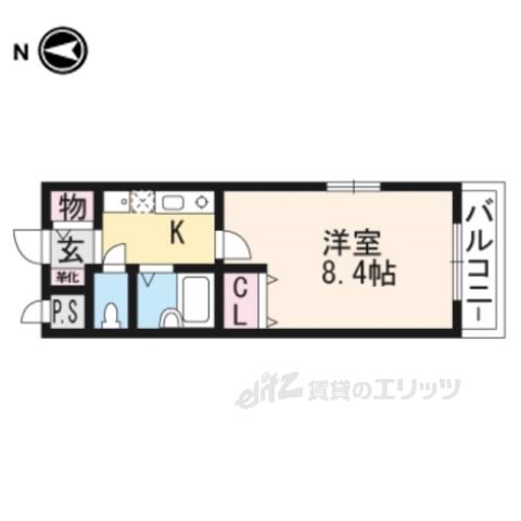 KYOマンション(1K/2階)の間取り写真