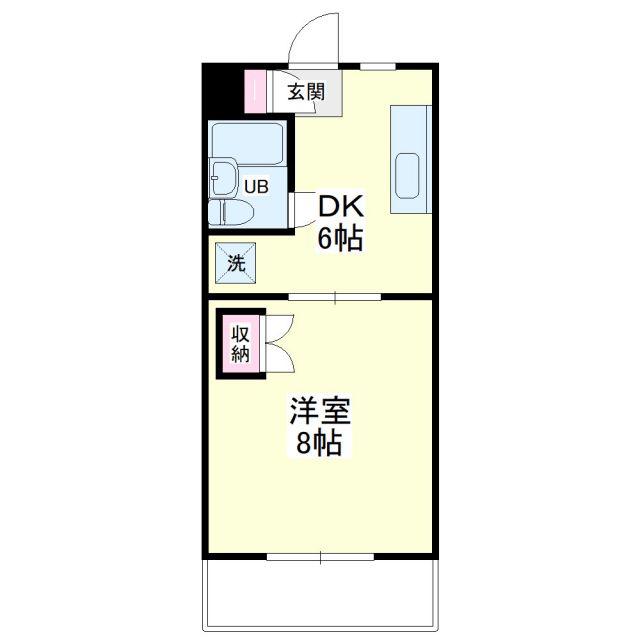 ライブ小島II(1DK/4階)の間取り写真