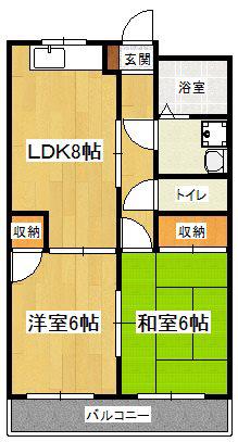 イーストファーム(2DK/5階)の間取り写真