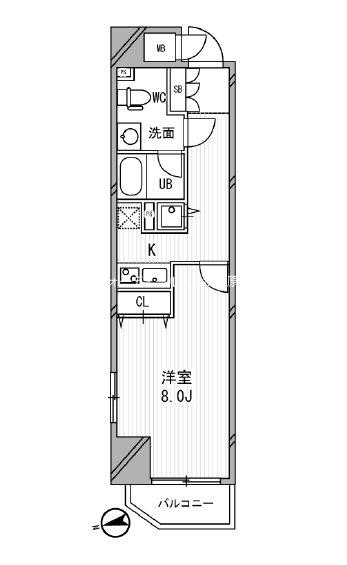 浅草橋レジデンス(1K/7階)の間取り写真