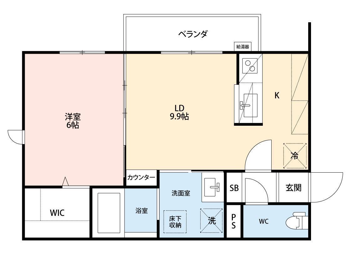 CASA IN COLLINA(1LDK/1階)の間取り写真