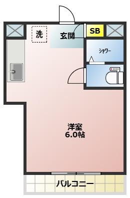 第二大谷マンション(ワンルーム/3階)の間取り写真