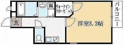 パルティール広野(1K/4階)の間取り写真