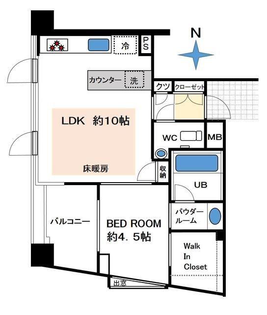 ウィルローズ阿佐ヶ谷(1LDK/3階)の間取り写真