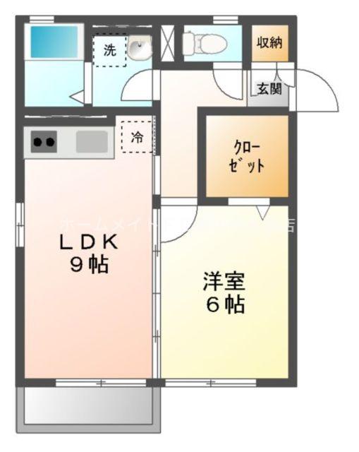 モナリエローザ(1LDK/2階)の間取り写真