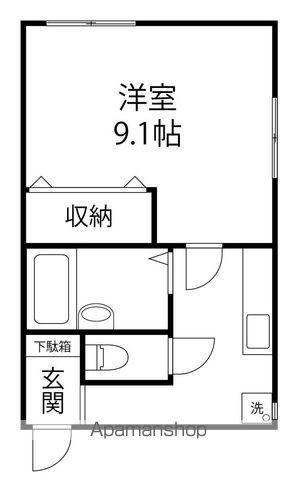 GRAND VILLA A(1K/2階)の間取り写真