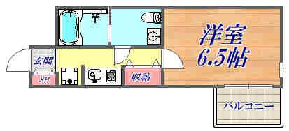プライブ立花レジデンス(1K/2階)の間取り写真