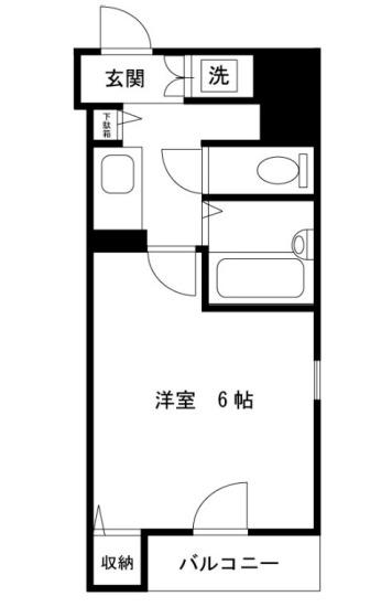 ファーストプレイス菊川(1K/9階)の間取り写真