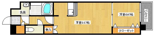 GREENTERRACE(1LDK/8階)の間取り写真