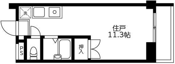 タイドプールマンション(ワンルーム/3階)の間取り写真
