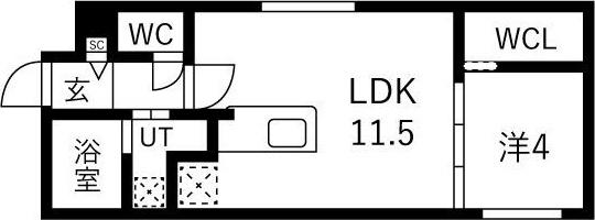 MODA N14(1LDK/2階)の間取り写真
