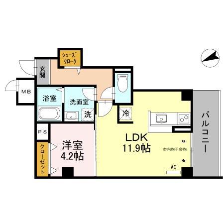 パラストKS(1LDK/5階)の間取り写真
