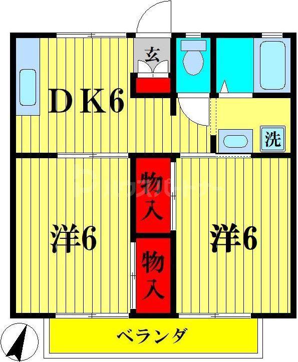 セジュールカワムラ(2DK/1階)の間取り写真
