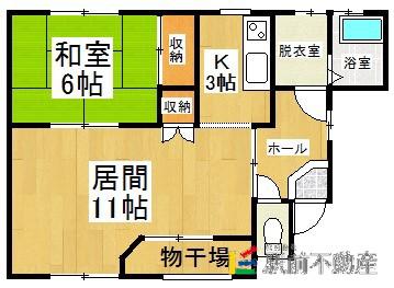 ハウス11(1LDK/1階)の間取り写真