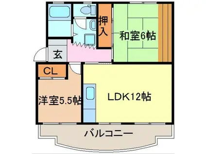 コーポ遠藤A・B(2LDK/2階)の間取り写真