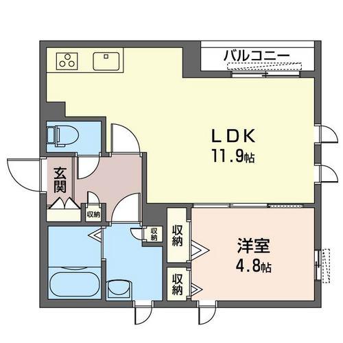 エーレプリム(1LDK/3階)の間取り写真