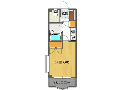肇ビル(1K/3階)の間取り写真
