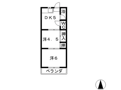 野田マンションD棟(2DK/2階)の間取り写真