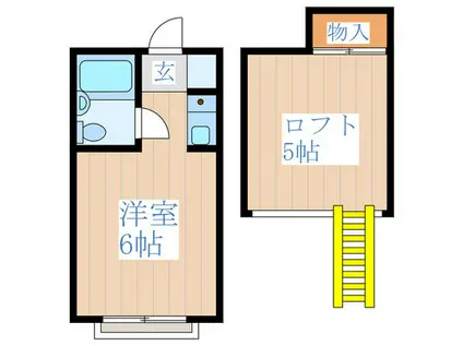 シティハイム小金井(ワンルーム/1階)の間取り写真