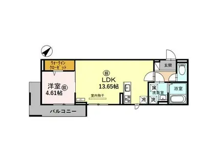 ＪＲ草津線 手原駅 徒歩14分 3階建 築1年(1LDK/1階)の間取り写真