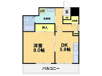 ドミトリーインテリジェンス(1DK/1階)の間取り写真