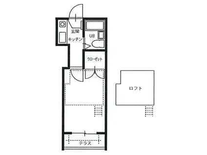 パレス戸坂桜東町(1K/1階)の間取り写真