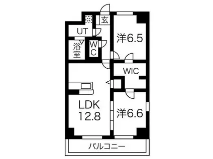 S-FORT宇都宮南大通(2LDK/1階)の間取り写真