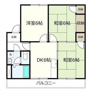 コーポ倉知(3DK/2階)の間取り写真