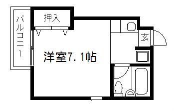 ラルン柏野(1K/3階)の間取り写真
