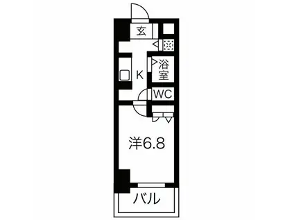 ジュネーゼグラン難波ミラージュ(1K/10階)の間取り写真