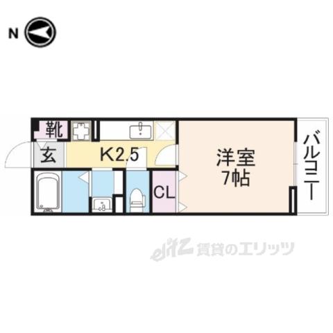 プランド-ル(1K/2階)の間取り写真