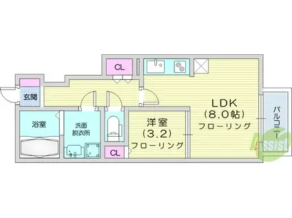 SELENEⅡ(1LDK/2階)の間取り写真