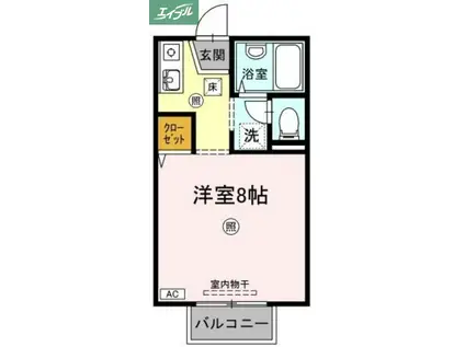 レジデンス高柳A棟(ワンルーム/1階)の間取り写真