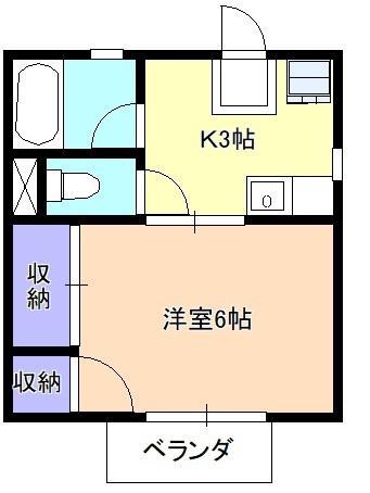 ツインリーフ新所沢(1K/1階)の間取り写真