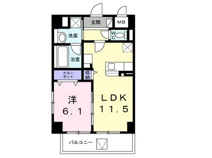 YS STATE 天王台(1LDK/6階)の間取り写真