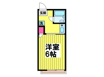 シマダハイツ(1K/2階)の間取り写真