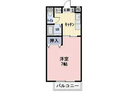 SURPLUS ONE 城南(1K/1階)の間取り写真