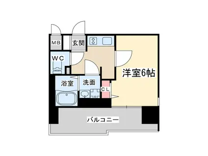 エスリードレジデンス梅田グランゲート(1K/4階)の間取り写真