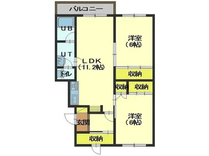 マイライフ日吉B(2LDK/3階)の間取り写真